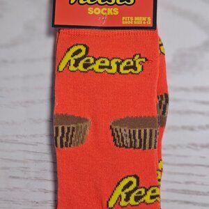 NEW Reese's Novelty Crew Socks MENS Size 6-12 Odd Socks Candy Gift Unisex NWT